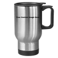 Mug - Travel Mug - 14 oz Stainless Steel or White; with Plastic lid/handle
