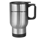 Mug - Travel Mug - 14 oz Stainless Steel or White; with Plastic lid/handle