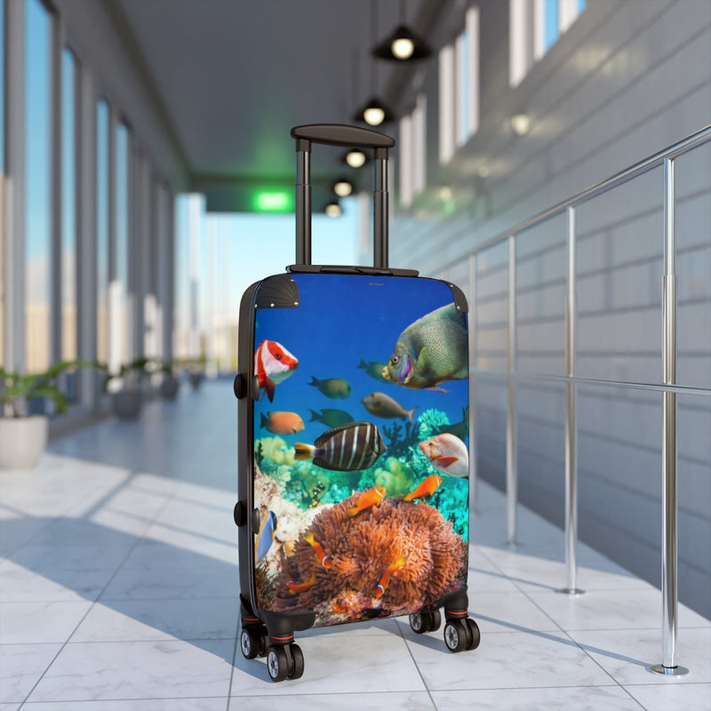 Underwater Ocean Suitcase, Free Shipping, Travel Bag, Overnight Bag, Custom Suitcase, Cabin Overhead, Rolling Spinner, Luggage