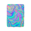 Psychedelic Sherpa Fleece Blanket, Trippy Cosmic Sherpa Blanket, Cute Hypno Blanket, Boho Rave Blanket, Hypnotic Blanket