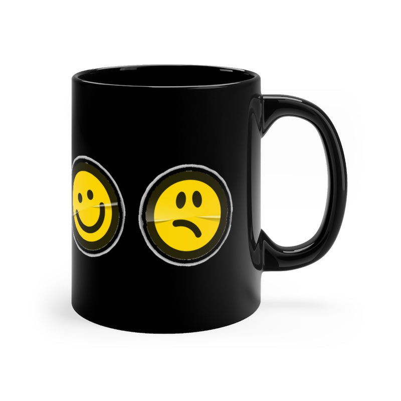 Happy And Sad 11oz Black Mug