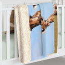 Giraffes Blanket, Sherpa Fleece Blanket, Free Shipping, Two Sizes, Throw Blanket, Extra Soft, Custom Photo, Very Warm
