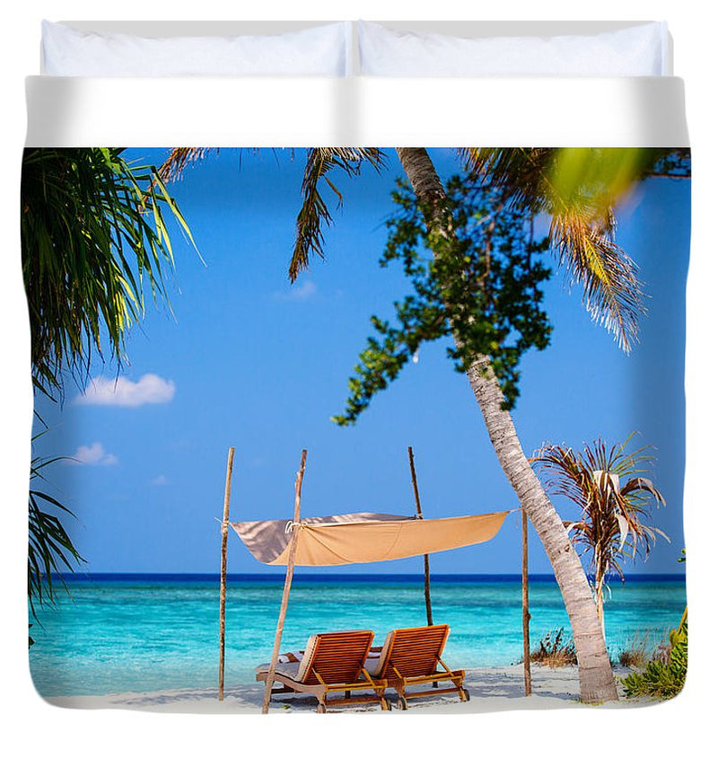 Chairs on Island - Duvet Cover