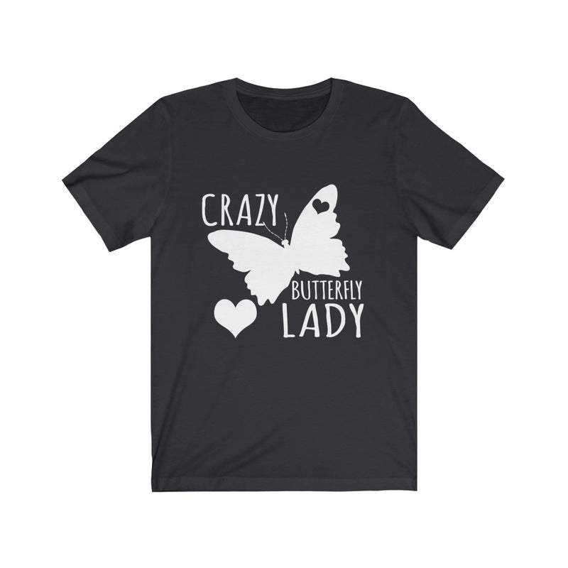 Crazy Butterfly Lady Unisex Jersey Short Sleeve T-shirt