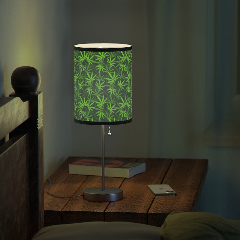 Marijuana Leaves Lamp on a Stand, Night Light, Indoor Table Lamp, Custom Photo Night Light, Bedside Lamp