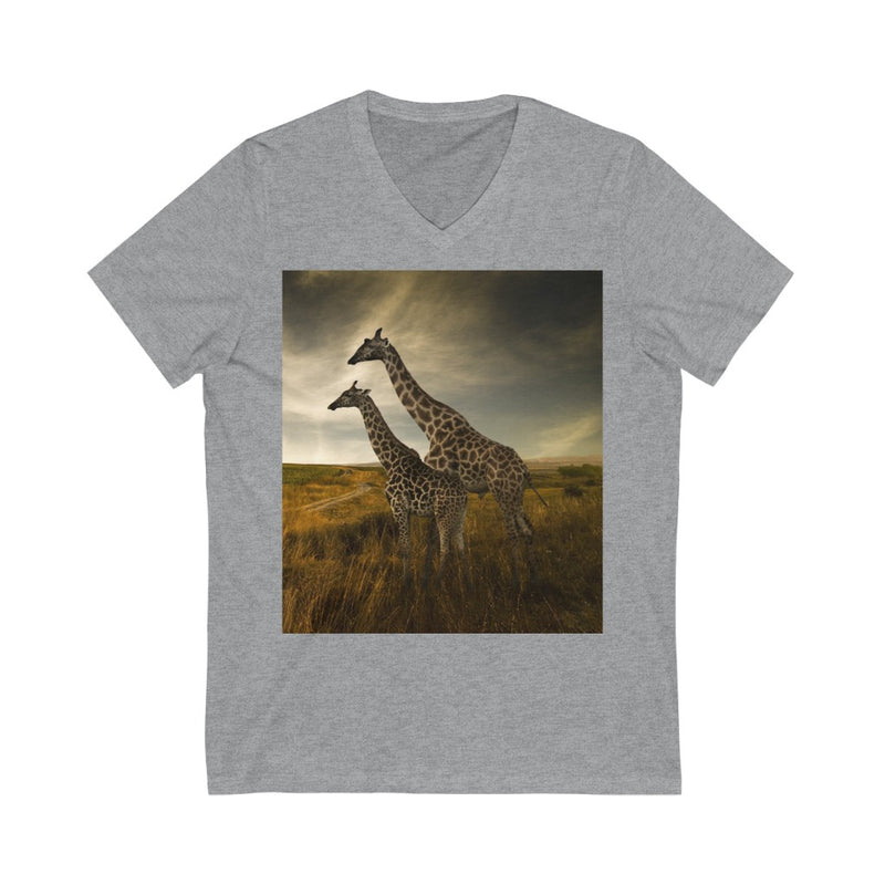 Exotic Giraffes Unisex V-Neck T-shirt