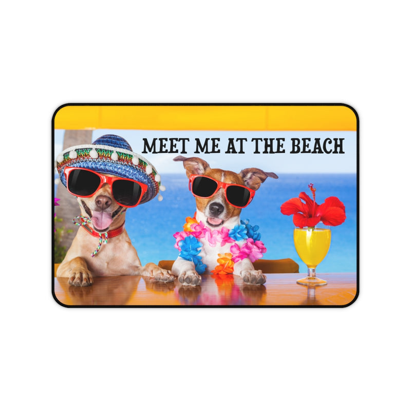 Designer Desk Mat - Dog Party at Beach