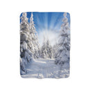 Snowfilled Trees Sherpa Fleece Blanket, Free Shipping, Two Sizes, Throw Blanket, Extra Soft, Custom Photo, Very Warm