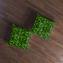 Weed Leaves Tufted Floor Pillow, Square, Floor Cushion, Meditation Pillow, Lounge Pillow
