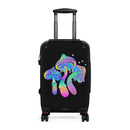 Three Boho Mushroom Suitcase, Free Shipping, Travel Bag, Overnight Bag, Custom Photo Suitcase, Rolling Spinner Luggage, Boho Chic