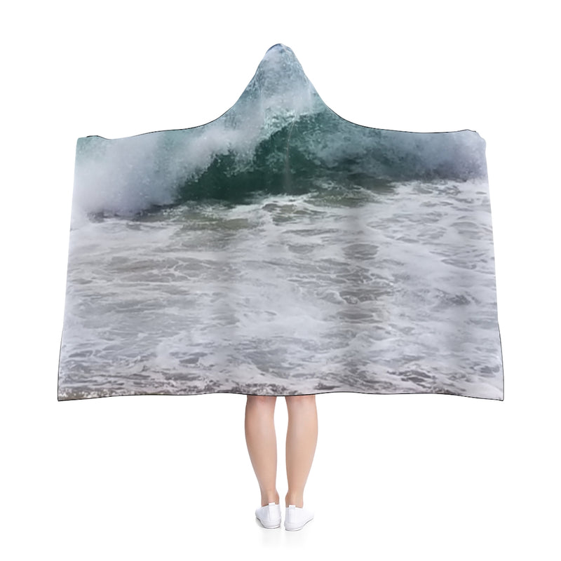 Designer Hooded Blanket; Ocean Waves