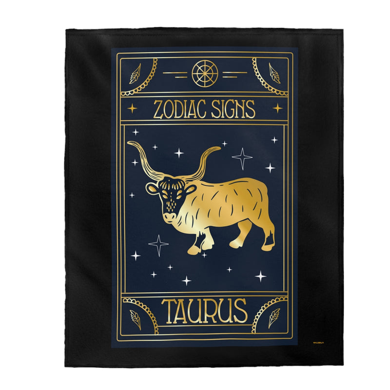 Taurus Zodiac Blanket, Velveteen Plush Blanket, Free Shipping, Two Sizes, Throw Blanket, Extra Soft, Custom Photo, Astrology