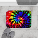 Bright Tie-Dye Bath Mat, Free Shipping, Powder Room Mat, Bathroom Rug, Rugs, Non Slip, Runner, Shower, 2 Sizes, Psychedelic