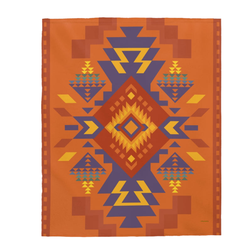 Aztec Boho Blanket, Velveteen Plush Blanket, Free Shipping, Two Sizes, Throw Blanket, Extra Soft, Boho Chic, Gypsy, Southwest