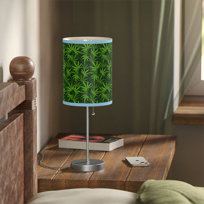 Marijuana Leaves Lamp on a Stand, Night Light, Indoor Table Lamp, Custom Photo Night Light, Bedside Lamp