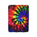 Bright Tie-Dye Blanket, Sherpa Fleece Blanket, Free Shipping, Two Sizes, Throw Blanket, Extra Soft, Free Spirit, Psychedic