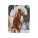 Pony Blanket, Sherpa Fleece Blanket, Free Shipping, Two Sizes, Throw Blanket, Extra Soft, Custom Photo, Very Warm, Horses