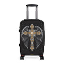 Gothic Cross Suitcase, Free Shipping, Travel Bag, Overnight Bag, Custom Photo Suitcase, Rolling Spinner Luggage
