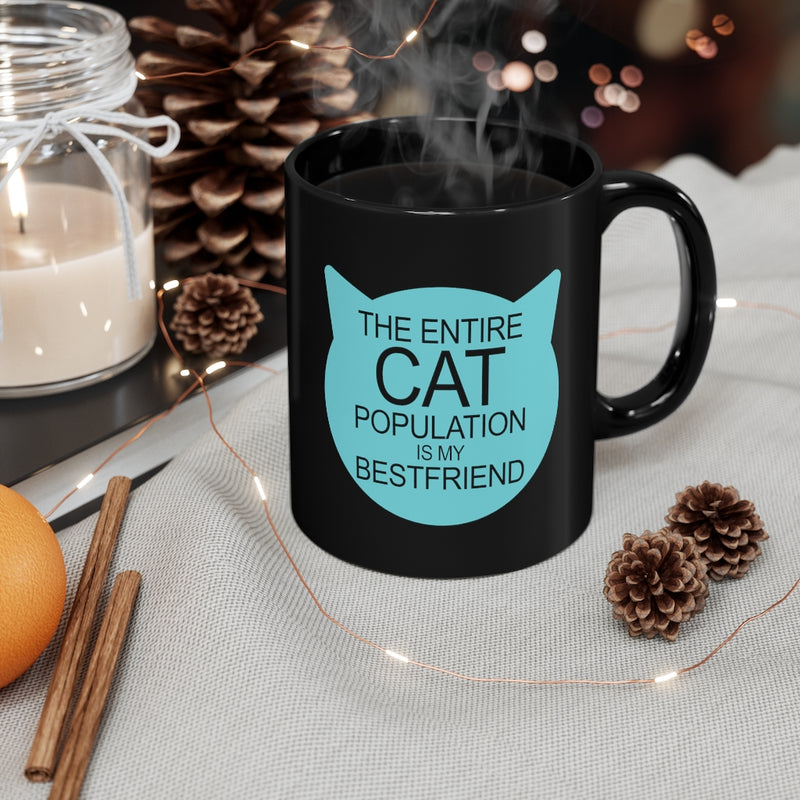 The Entire Cat Black Mug