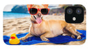 Dog On Beach Blanket - iPhone Case AND/OR Galaxy Phone Case