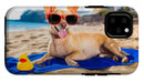 Dog On Beach Blanket - iPhone Case AND/OR Galaxy Phone Case