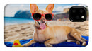 Dog On Beach Blanket - iPhone Case AND/OR Galaxy Phone Case