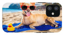 Dog On Beach Blanket - iPhone Case AND/OR Galaxy Phone Case