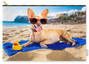 Dog On Beach Blanket - Carry-All Pouch