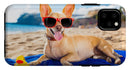 Dog On Beach Blanket - iPhone Case AND/OR Galaxy Phone Case