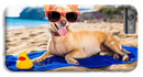 Dog On Beach Blanket - iPhone Case AND/OR Galaxy Phone Case
