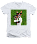 Dog Selfie - Men's V-Neck T-Shirt