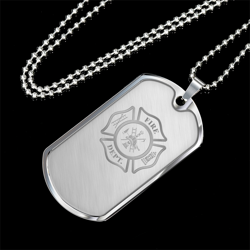 Firefighter Logo (Silver) Dog Tag
