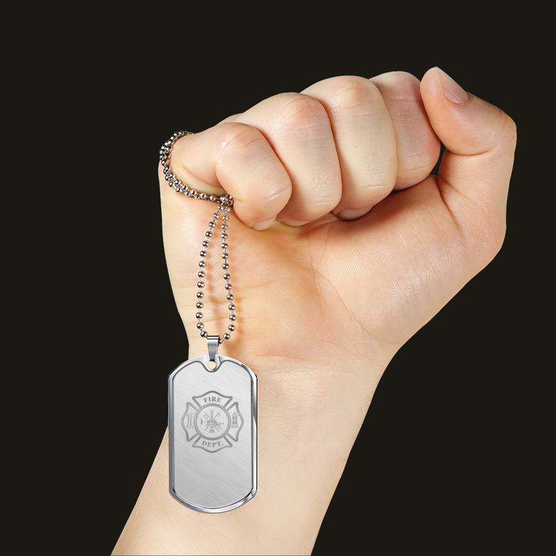 Firefighter Logo (Silver) Dog Tag