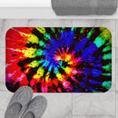 Bright Tie-Dye Bath Mat, Free Shipping, Powder Room Mat, Bathroom Rug, Rugs, Non Slip, Runner, Shower, 2 Sizes, Psychedelic