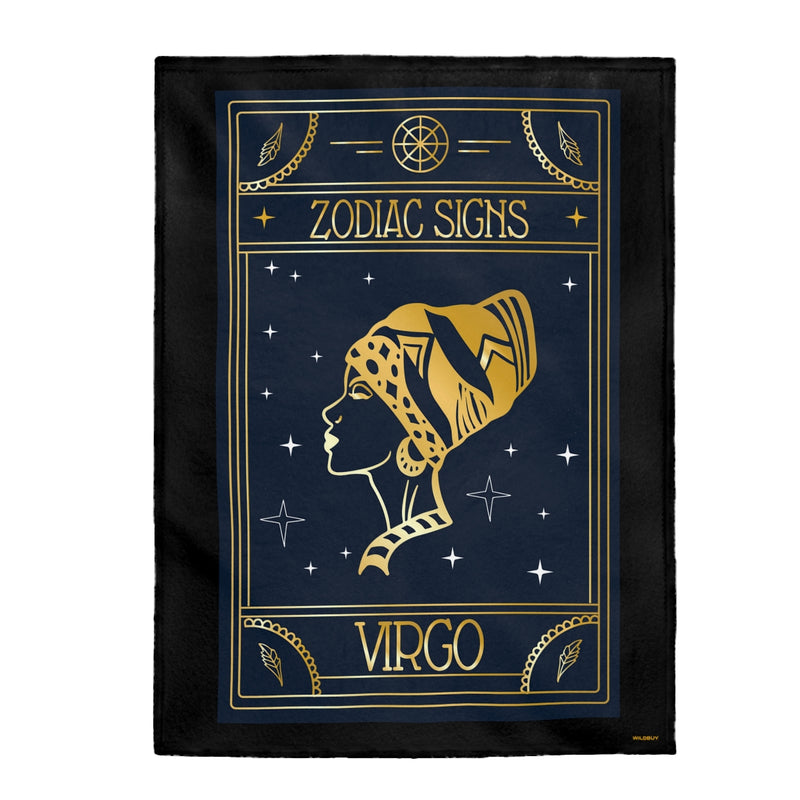 Virgo Zodiac Blanket, Velveteen Plush Blanket, Free Shipping, Two Sizes, Throw Blanket, Extra Soft, Custom Photo, Astrology, Horoscope