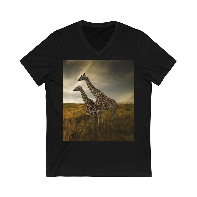 Exotic Giraffes Unisex V-Neck T-shirt