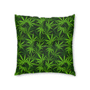 Weed Leaves Tufted Floor Pillow, Square, Floor Cushion, Meditation Pillow, Lounge Pillow