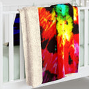 Bright Tie-Dye Blanket, Sherpa Fleece Blanket, Free Shipping, Two Sizes, Throw Blanket, Extra Soft, Free Spirit, Psychedic