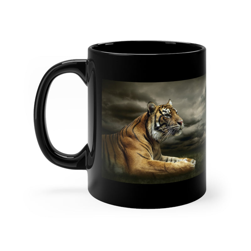 Powerful Tiger 11oz Black Mug