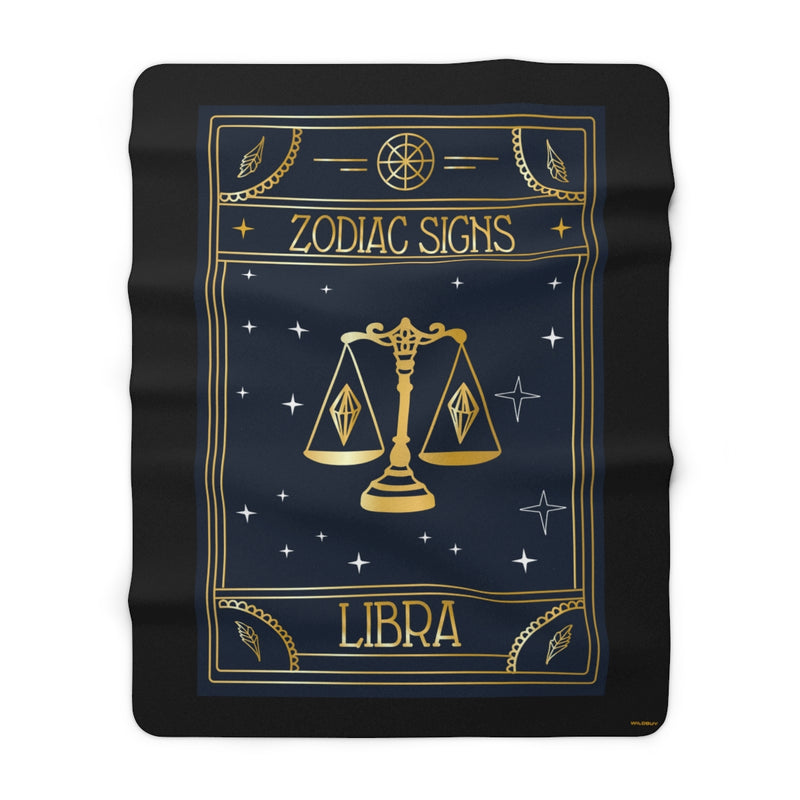 Libra Zodiac Blanket, Sherpa Fleece Blanket, Free Shipping, Two Sizes, Throw Blanket, Extra Soft, Custom Photo, Astrology