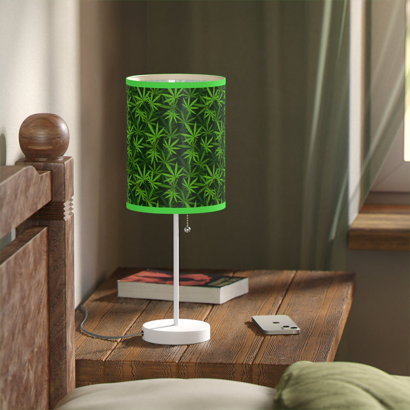 Marijuana Leaves Lamp on a Stand, Night Light, Indoor Table Lamp, Custom Photo Night Light, Bedside Lamp