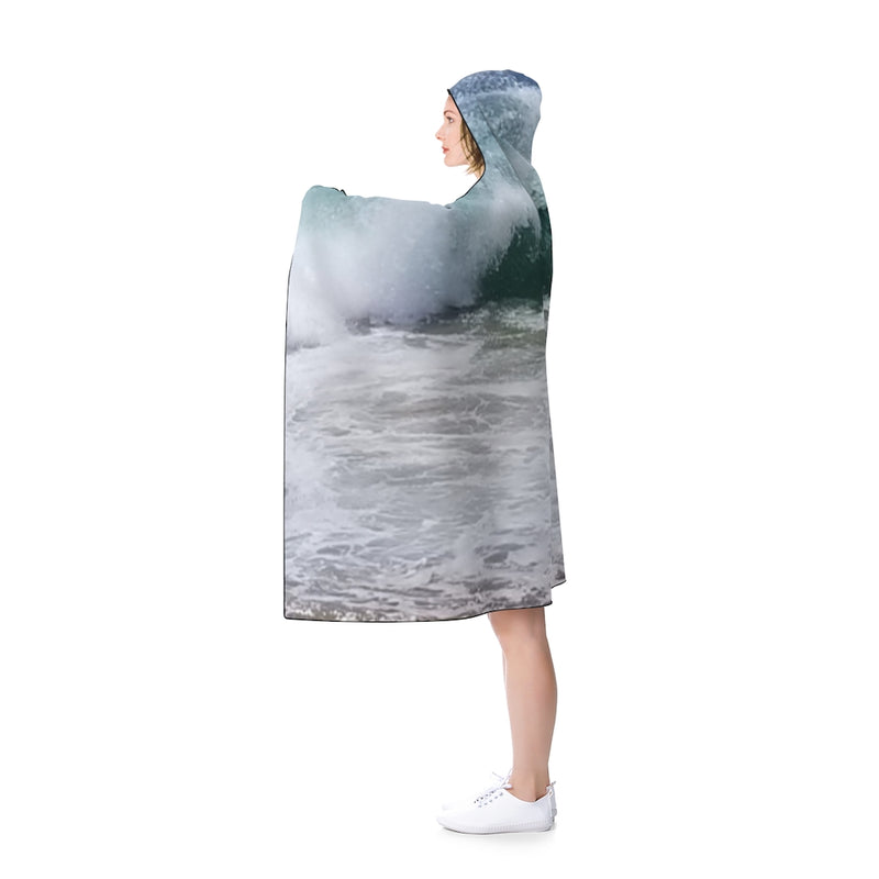 Designer Hooded Blanket; Ocean Waves