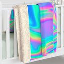 Psychedelic Sherpa Fleece Blanket, Trippy Cosmic Sherpa Blanket, Cute Hypno Blanket, Boho Rave Blanket, Hypnotic Blanket