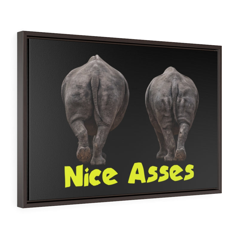 Horizontal Framed Premium Gallery Wrap Canvas; Rhino Asses