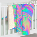 Psychedelic Sherpa Fleece Blanket, Trippy Cosmic Sherpa Blanket, Cute Hypno Blanket, Boho Rave Blanket, Hypnotic Blanket