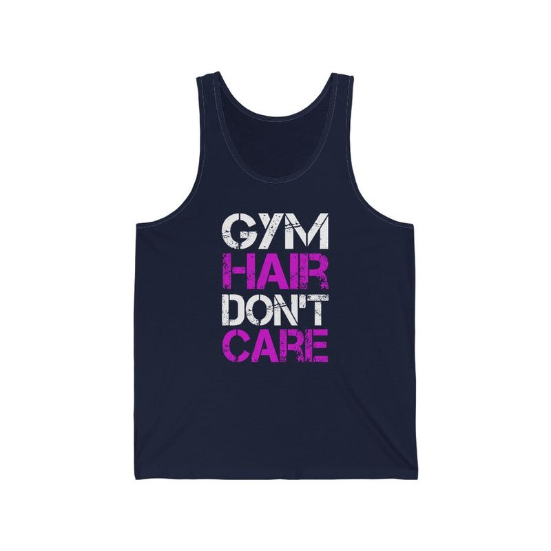 Gym Hair Don't Unisex Jersey Tank