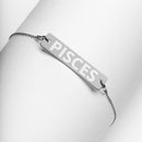 PISCES Zodiac Engraved Silver Bar Chain Bracelet