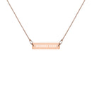 Engraved Silver Bar Chain Necklace - Momma Bear