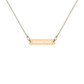 Engraved Silver Bar Chain Necklace - Momma Bear