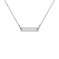 Engraved Silver Bar Chain Necklace - Momma Bear